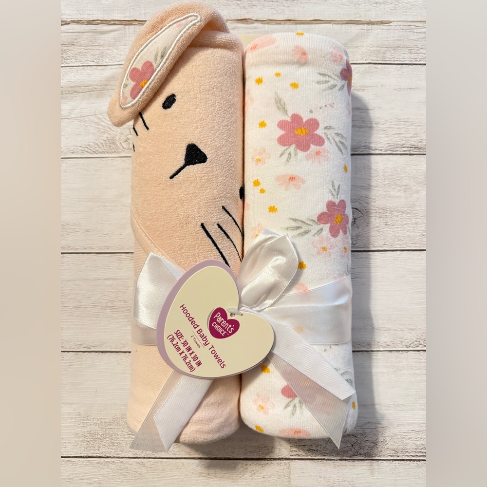 Parent's Choice 2-pack 30" x 30" Bunny Hooded Towels